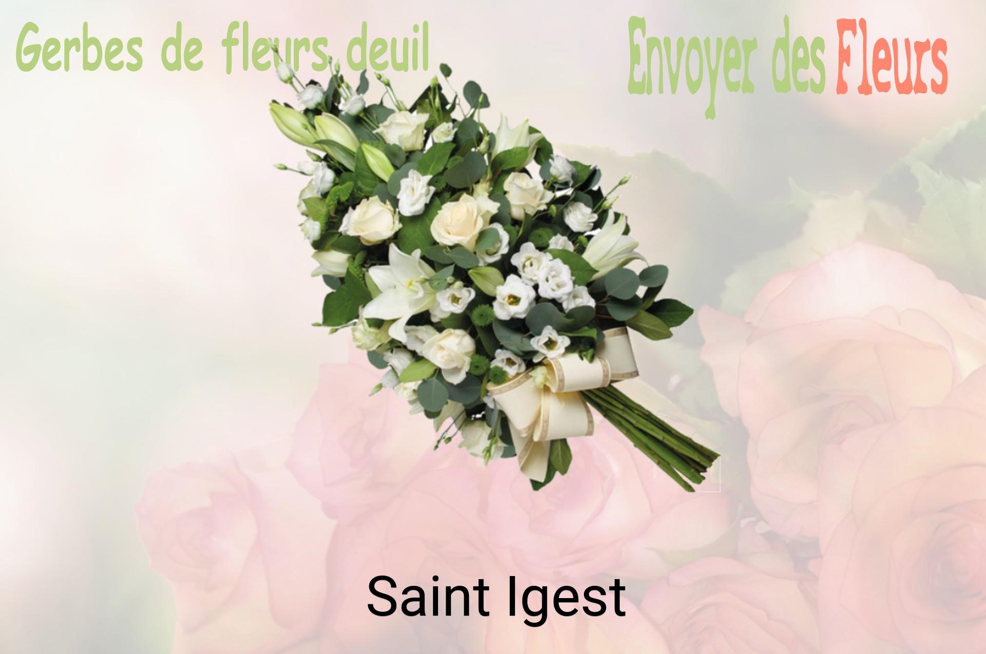 Gerbe de fleurs de deuil livrée à Saint-Igest